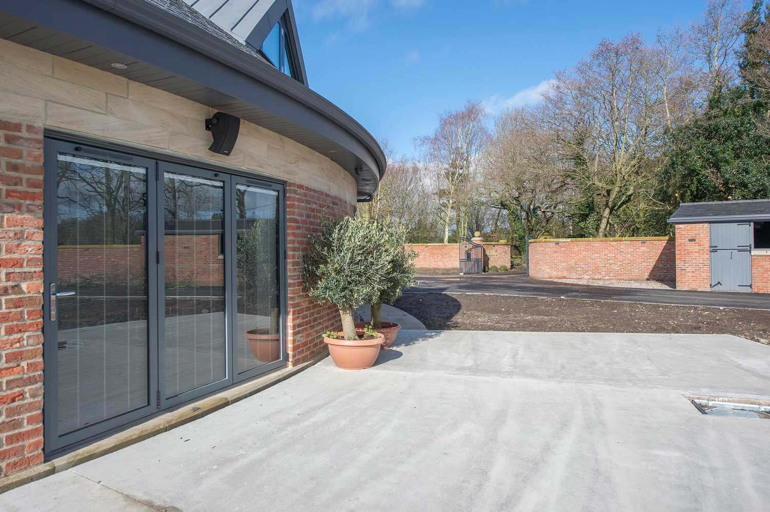 Blinds in Glass in Hatfield: integral blinds in the bifold doors of a commercial property