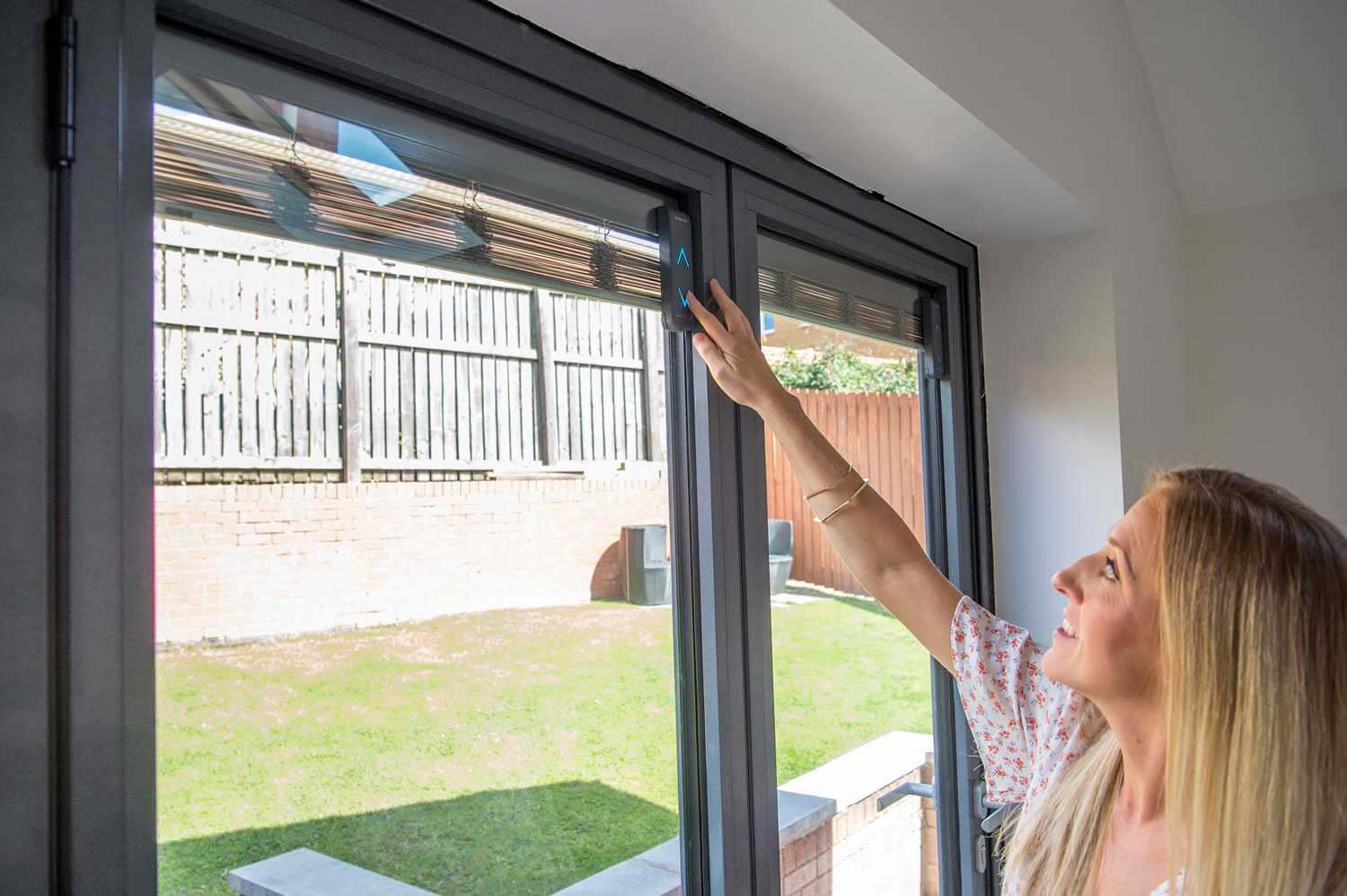 Blinds in Glass in Hatfield: electric-controlled integral blinds in bifold doors