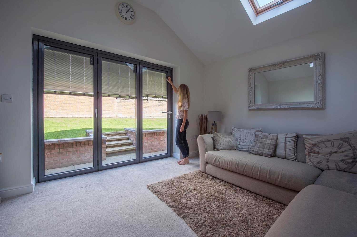 Blinds in Glass in Hatfield: magnetically controlled integral blinds in bifold doors