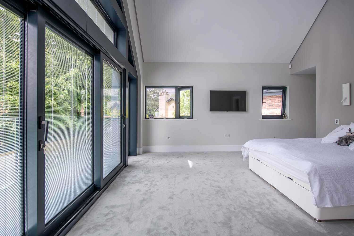 Blinds in Glass in Hatfield: integral blinds in master-bedroom sliding doors