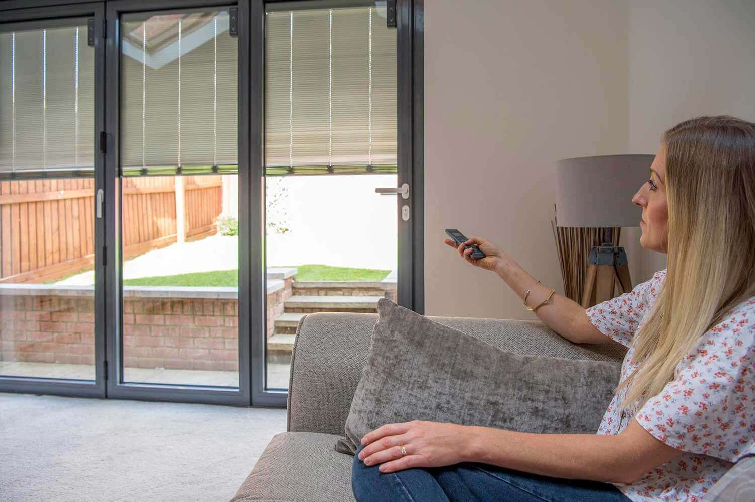 Blinds in Glass in Hatfield: remote-controlled integral blinds in bifold doors